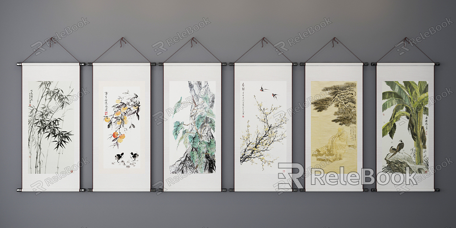 Chinese Plant Painting Hanging Painting Decorative Painting model