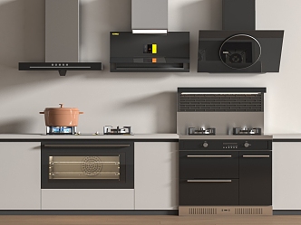 Integrated stove kitchenware 3d model