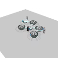 Innovative Commercial Equipment With Circular Globe Displays And Interactive Tablets 3d model