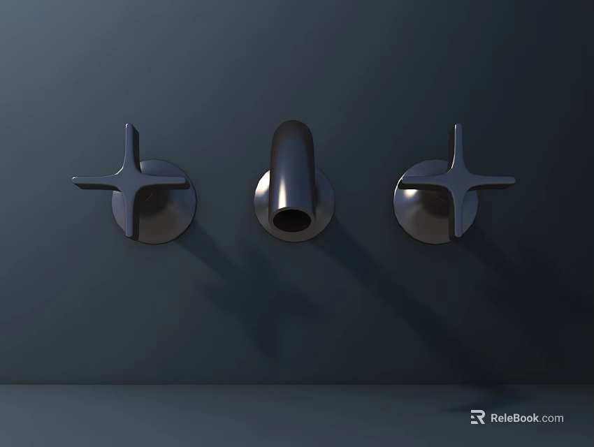 Modern Metal Door Handles With Sleek Design For Home Furniture Set 3d model 