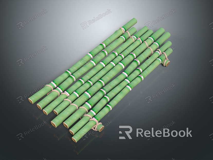 Modern bamboo raft raft bamboo row small boat model