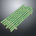 Wooden Boat Structure Made With Green Bamboo Poles Tied Together