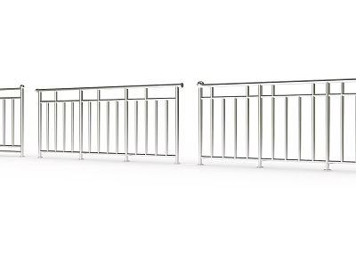 Modern Stainless Steel Railings With Vertical Bars For Safety And Decoration 3d model