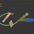 Medical IV Infusion Devices With Needle Catheter Connector And Adhesive Fixator