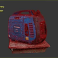 HYUNDAI Blue Portable Generator Placed On Cardboard With Dark Background