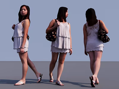 Office workers, staff, professionals, women, women, people and figures 3d model