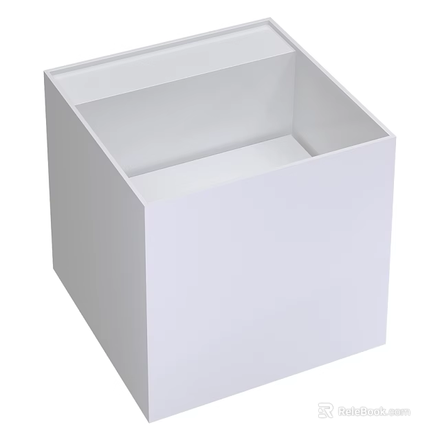 White Square Modern Minimalist Washbasin Design For Home Bathroom Interior 3d model 