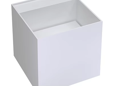 White Square Modern Minimalist Washbasin Design For Home Bathroom Interior 3d model