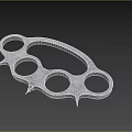 Brass Knuckles Metal Self Defense Weapon With Four Finger Holes And Spiked Edges