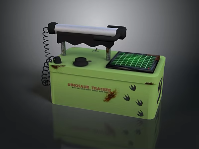 Shock Rat Trap With Green Case Paw Prints White Roller And Grid Platform 3d model