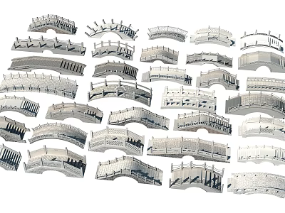 Various Designed Landscape Bridges Architectural Models for Urban Park and Garden Landscapes 3d model