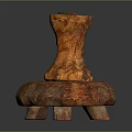 Wooden Sculpture Carving With Natural Texture Unique Shape And Base Stand Support