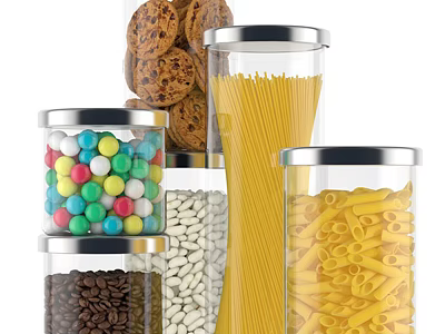 Modern seasoning bottle transparent glass bottle 3d model