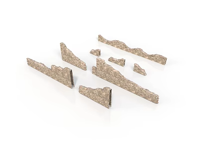Architectural Brown Textured Molding Components For Building Decoration Design 3d model