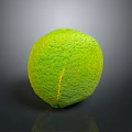 Fresh Green Lemon With Textured Surface On Dark Background Showing Clear Reflection