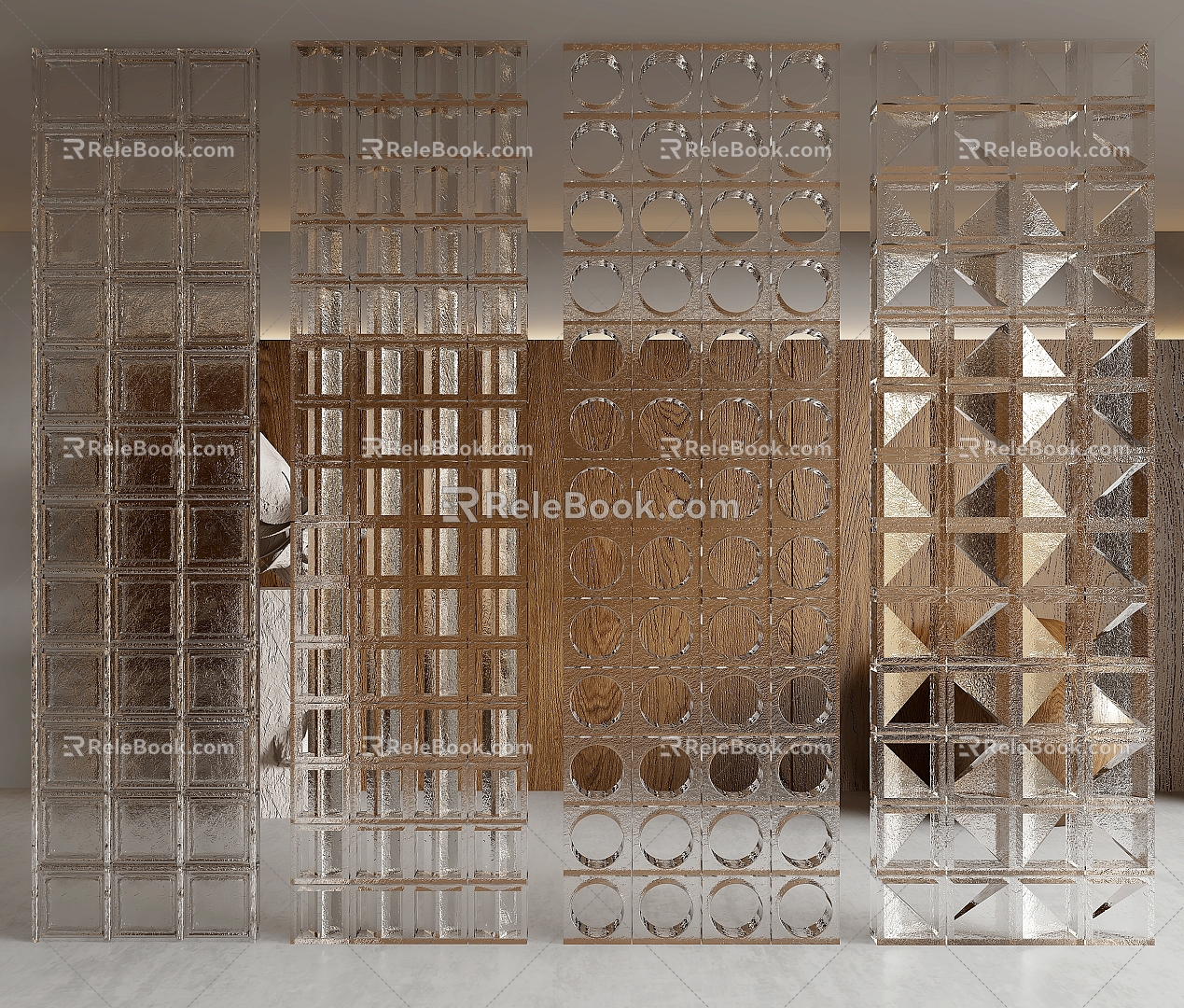 glass partition screen glass partition glass brick glass wall partition 3d model