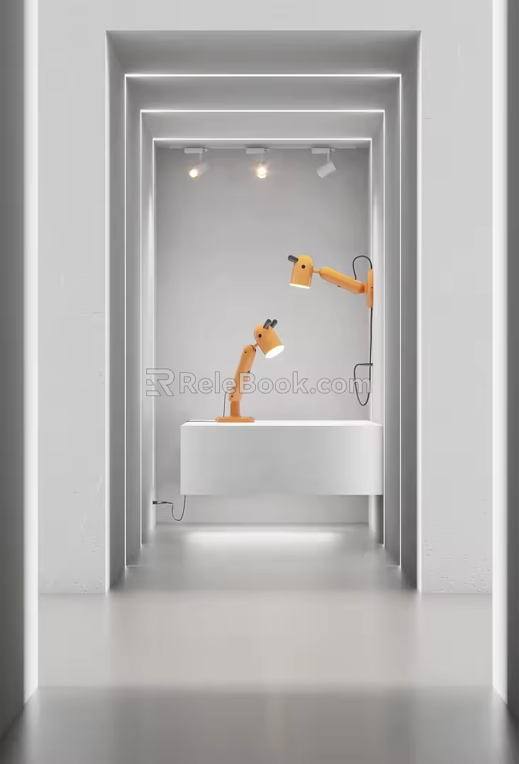 Modern lamp combination children's reading lamp 3d model