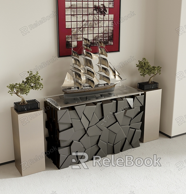 New Chinese Style End View Table Entrance Cabinet End View Table Decoration model