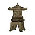 Decorative Traditional Stone Outdoor Lantern with Intricate Carved Design for Garden Ornament