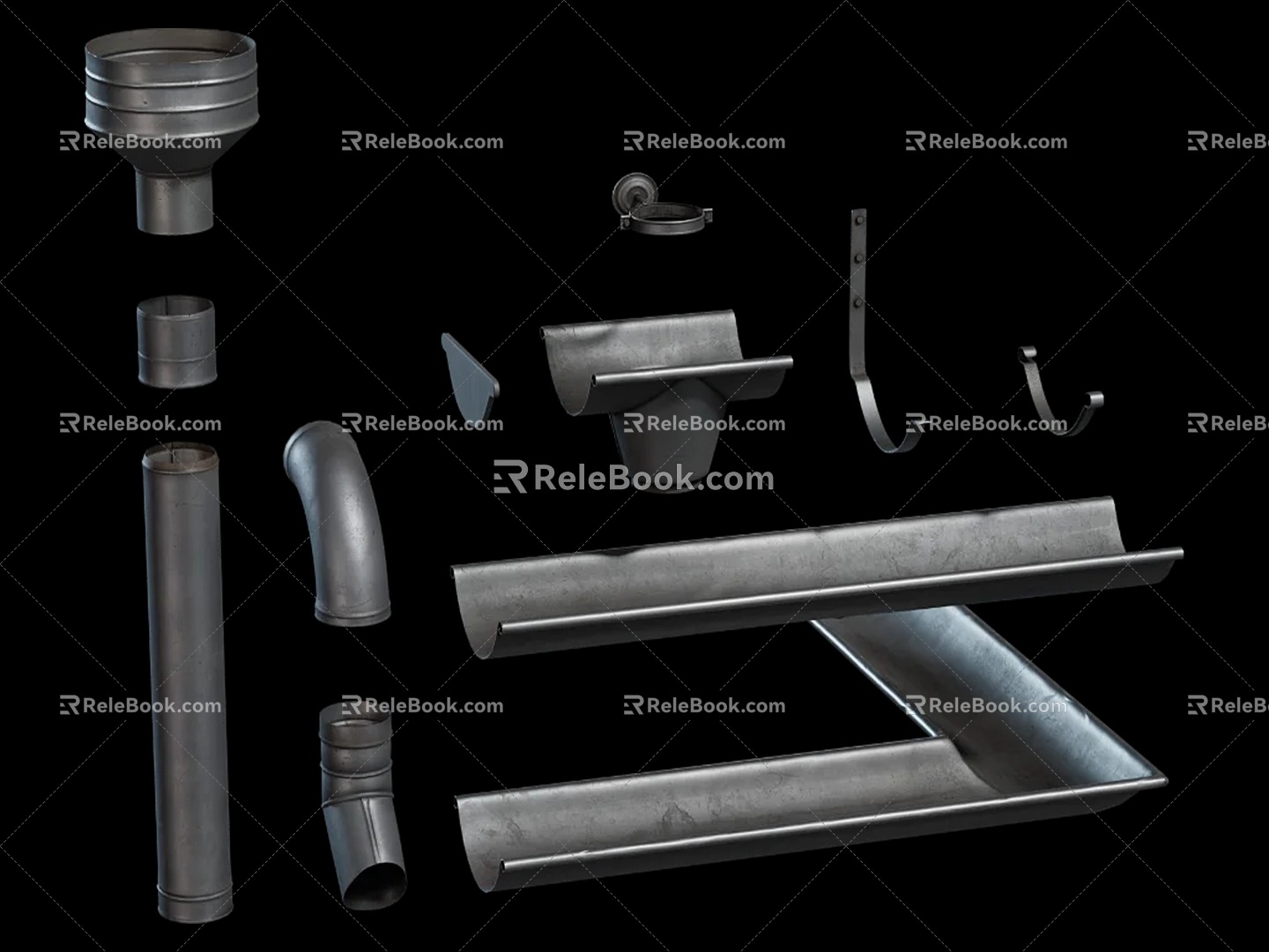 Modular Pipe Parts Industrial Pipe Pipe Valve 3d model