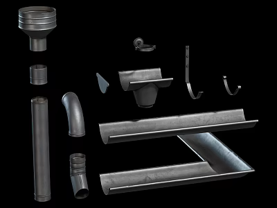 Durable Metal Pipe Components Including Elbows Joints and Sections for Industrial Plumbing 3d model