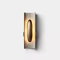 Modern Copper Textured Wall Sconce Featuring Rectangular Base And Oval Lighting Design 3d model