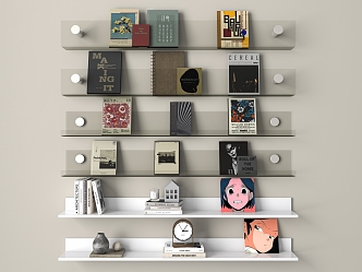 Modern Wall Shelf Bookshelf 3d model