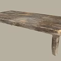 Rustic Wooden Table With Natural Texture And Solid Wood Legs Design 3d model