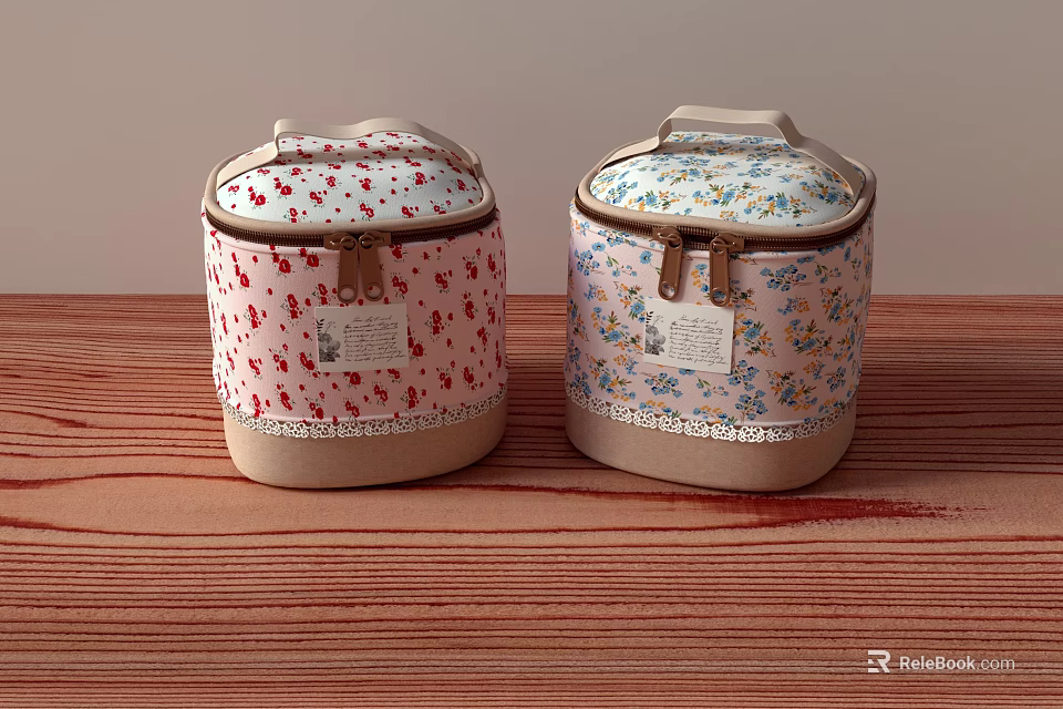 Stylish Jewelry Storage Boxes With Floral Patterns In Pastel Colors For Accessories 3d model 
