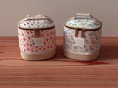 Stylish Jewelry Storage Boxes With Floral Patterns In Pastel Colors For Accessories 3d model