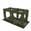Plant Combination Archway Structure With Vines Shrubs And Lush Green Grass
