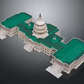 Iconic US Capitol Building Classical Architecture With Green Roof White Exterior And Central Dome