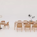 Nordic Dining Table and Chair Combination Casual Table and Chair Combination Table and Chair Wooden Table and Chair Combination Casual Table and Desk 3d model