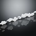 White Cloud Like Objects On Black Background With Clear Reflections 3d model