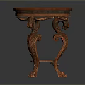 Classic Wooden Single Chair With Ornate Carved Legs And Comfortable Seat Design