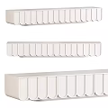 White Scalloped Design TV Stand With Sleek Modern Style For Living Room Storage