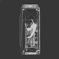 Gaming PC Case with Transparent Panel RGB Lighting and Red Cooling Fans