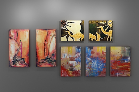 Modern Oil Painting Decorative Painting 3d model