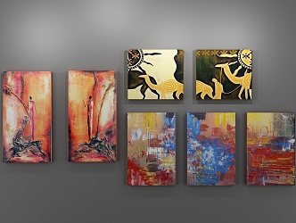 Modern Oil Painting Decorative Painting 3d model