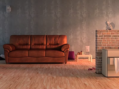 Modern Three-Seat Sofa 3d model Modern Three-Seat Sofa 3d model