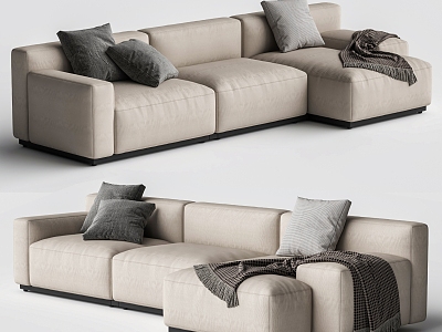 CASSINA modern multiplayer sofa corner sofa 3d model