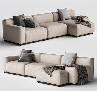 CASSINA modern multiplayer sofa corner sofa 3d model