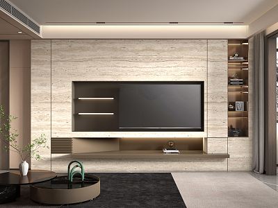 Modern TV background wall TV cabinet background wall model