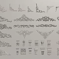 Gypsum components of simple European carved hornflower 3d model