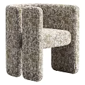 Modern Accent Chair With Colorful Abstract Pattern And Comfortable Armrest Design