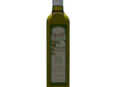 Extra Virgin Olive Oil Bottle With Olive Design Label For Kitchen Seasoning 3d model