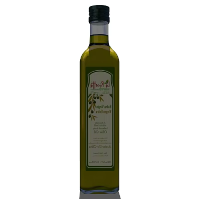 Extra Virgin Olive Oil Bottle With Olive Design Label For Kitchen Seasoning 3d model