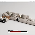 Modern Corner Sofa Minotti Multiplayer Sofa Multiplayer Sofa 3d model