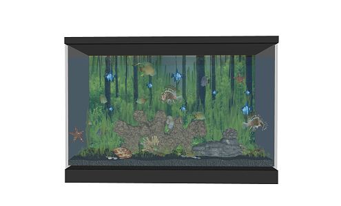 Modern fish tank 3d model