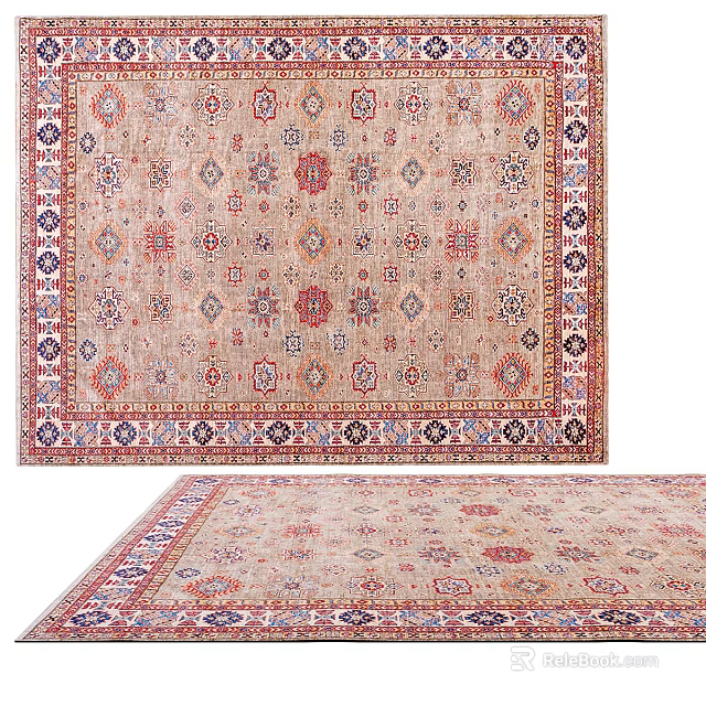 Square Rugs Featuring Intricate Patterns And Colors 3d model